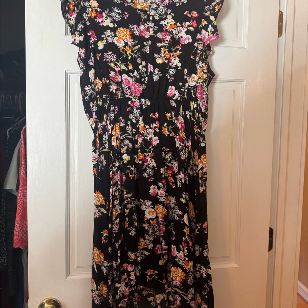 Floral Black Dress
